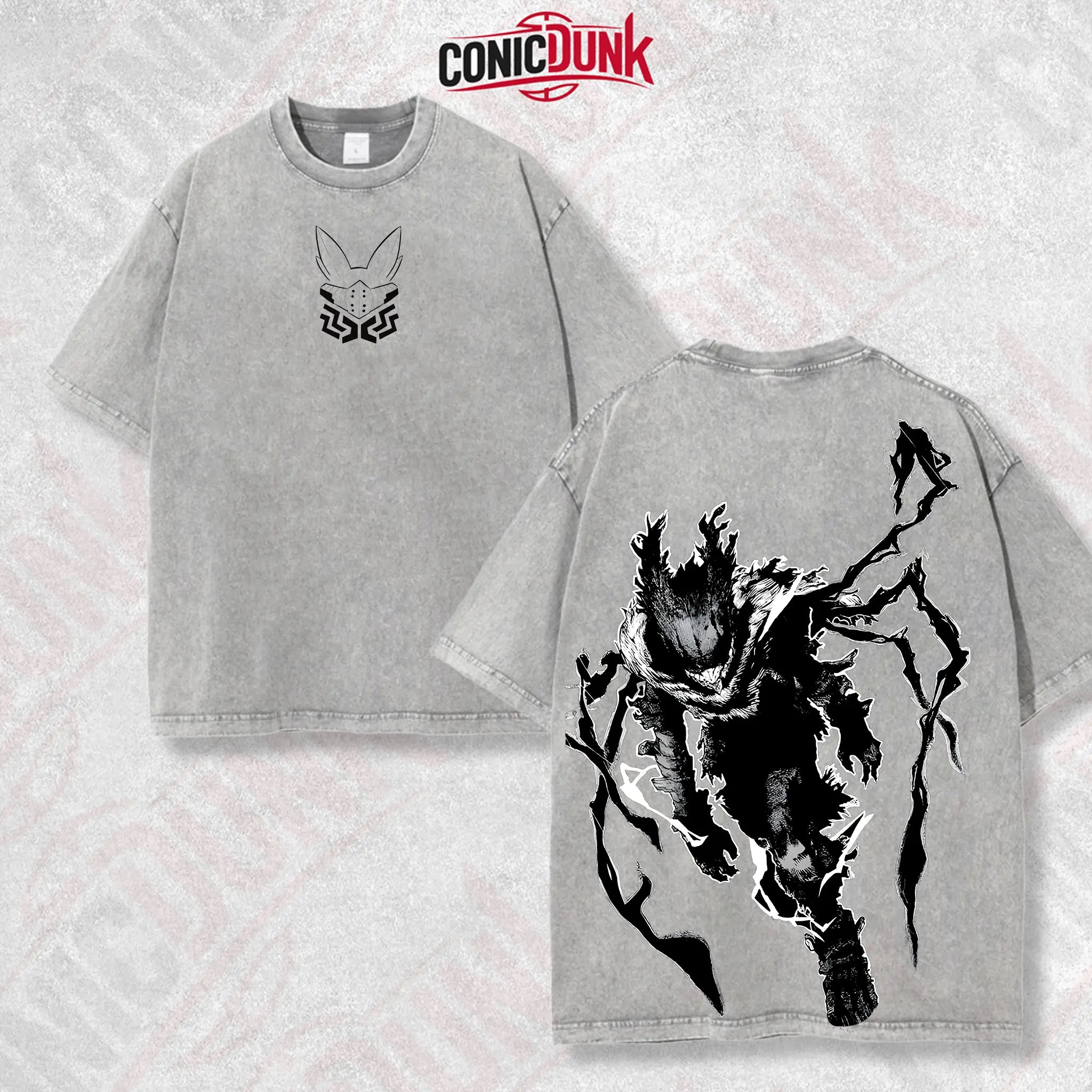 Retro Heavy Limited Deku Dark - My Hero Academia Anime Double Printed Vintage Oversized Washed Tee Unisex Oversize Anime Manga Washed Heavyweight Cotton T-Shirt, Gift for Anime Fan, Anime Lover