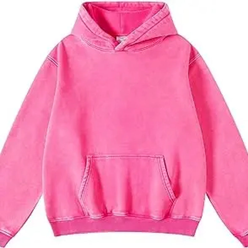 FAIABLE Unisex Hoodies Pullover Oversized Hoodie Plush Fleece Hooded Sweatshirt Vintage Heavyweight Hoodie Cotton Big and Tall Hoodies for Men Couples Winter Autumn Workout College Streetwear Sweaters Casual Long Sleeve