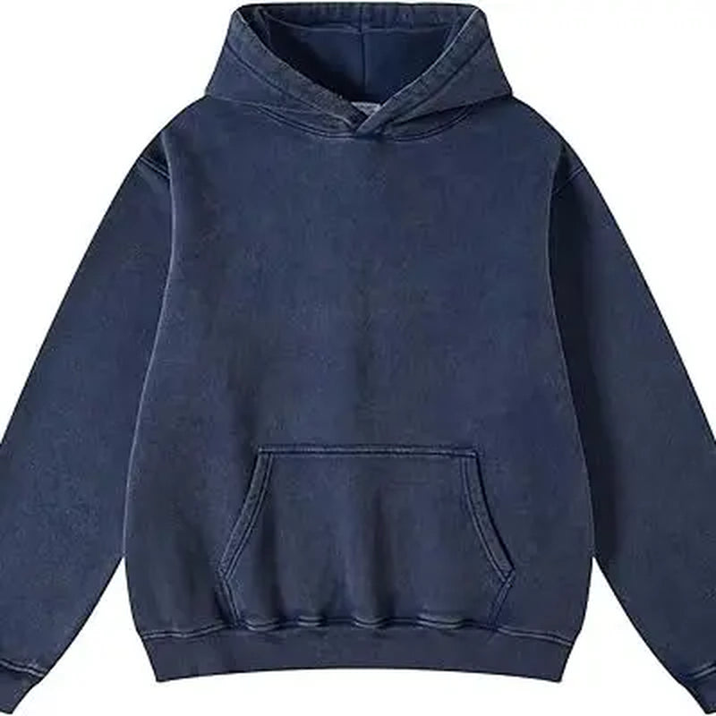 FAIABLE Unisex Hoodies Pullover Oversized Hoodie Plush Fleece Hooded Sweatshirt Vintage Heavyweight Hoodie Cotton Big and Tall Hoodies for Men Couples Winter Autumn Workout College Streetwear Sweaters Casual Long Sleeve