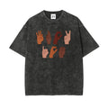 Soft Cotton Tee F Ck ICE Hand Sign Language anti Deportation Chinga La Migra T-Shirt Oversize Unisex Washed T-Shirt for Women and Men'S Unisex Fit Batik Cotton Oversize Streetwear Menswear Super Soft Pre-Shrunk
