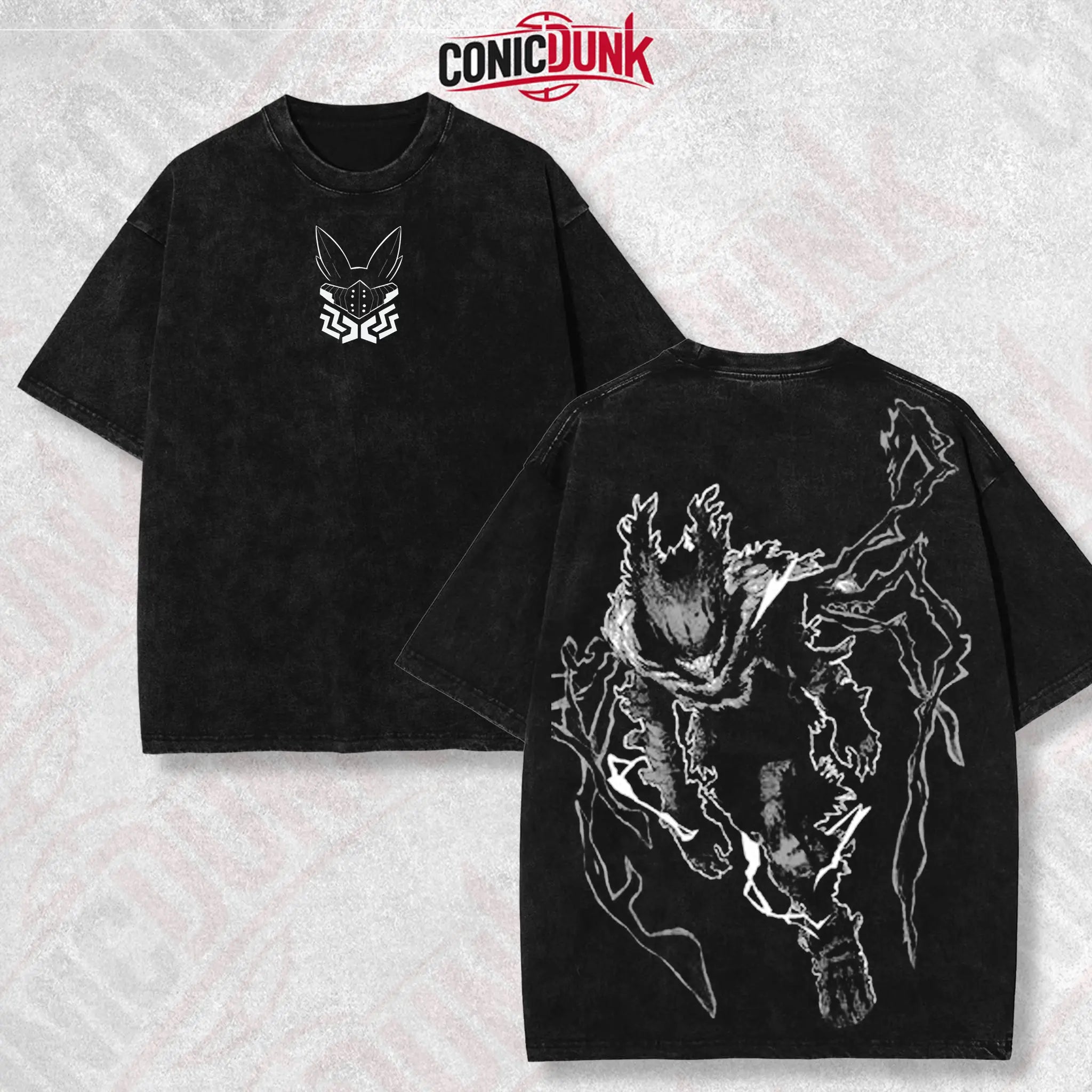 Retro Heavy Limited Deku Dark - My Hero Academia Anime Double Printed Vintage Oversized Washed Tee Unisex Oversize Anime Manga Washed Heavyweight Cotton T-Shirt, Gift for Anime Fan, Anime Lover